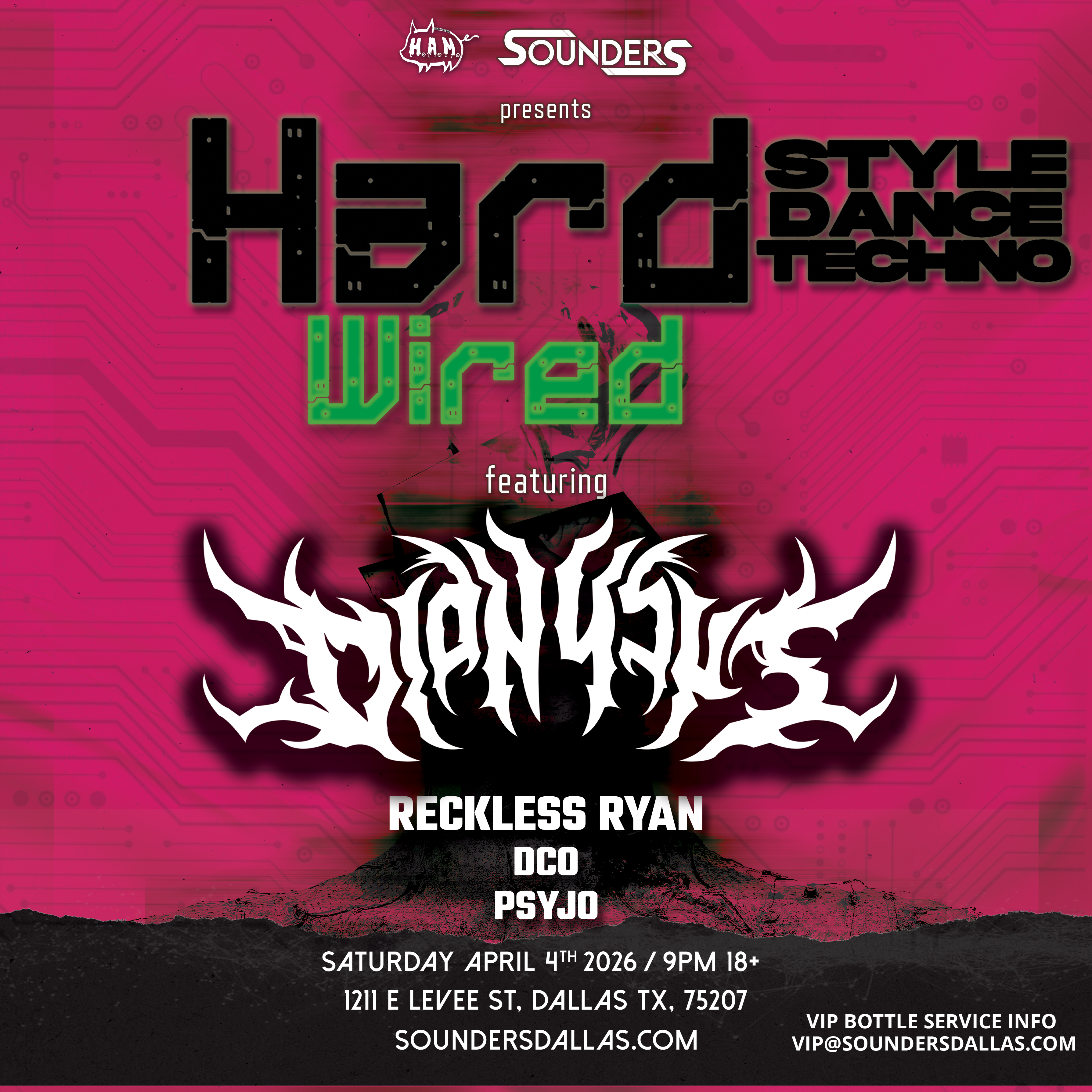 Hard Wired Feat: Dionysus 4/4 - Dallas, TX – Sounders Dallas