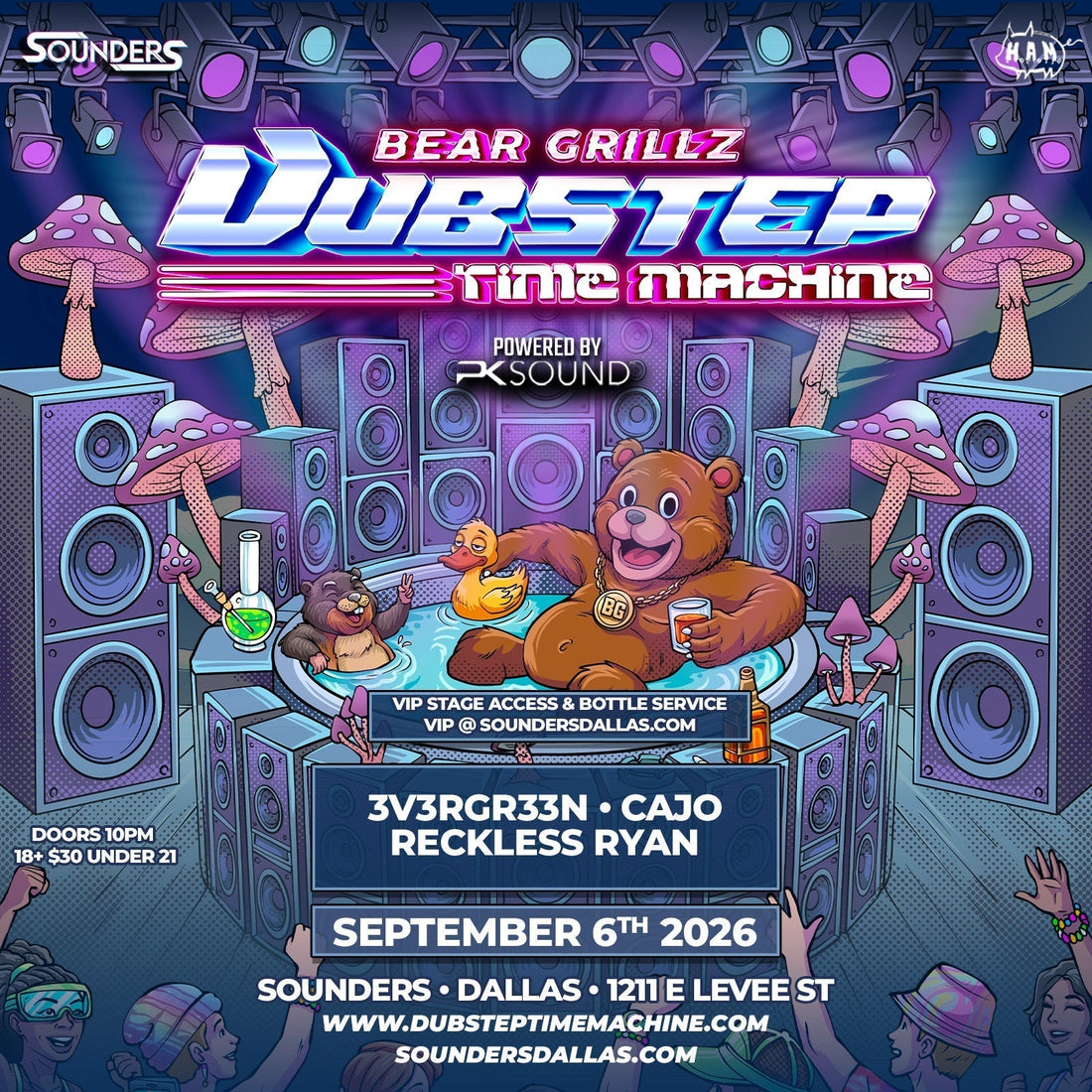 Dubstep Time Machine Tour feat. Bear Grillz September 6th, 2026 @ Sounders Dallas