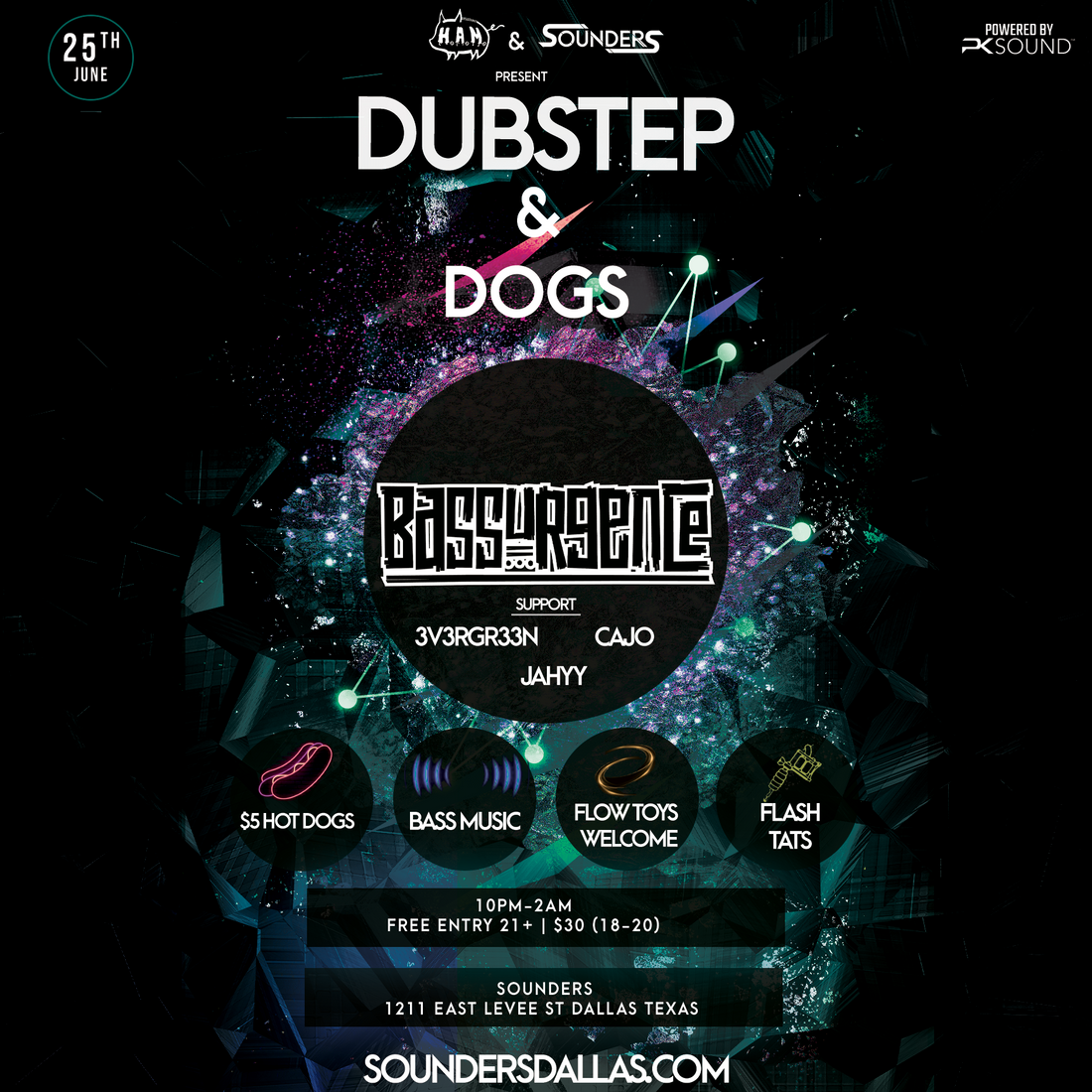 Dubstep + Dogs feat. Bassurgence Thursday June 25th @ Sounders Dallas