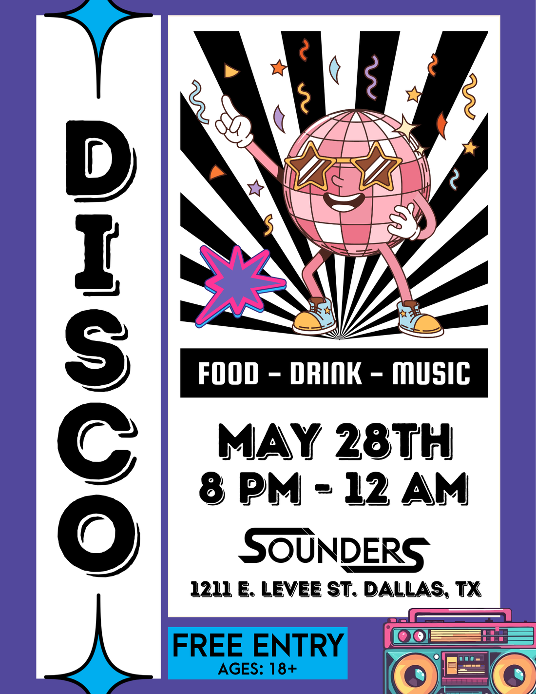 DISCO NIGHT AT SOUNDERS DALLAS MAY 28TH, 2026