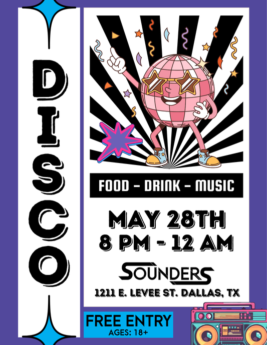 DISCO NIGHT AT SOUNDERS DALLAS MAY 28TH, 2026