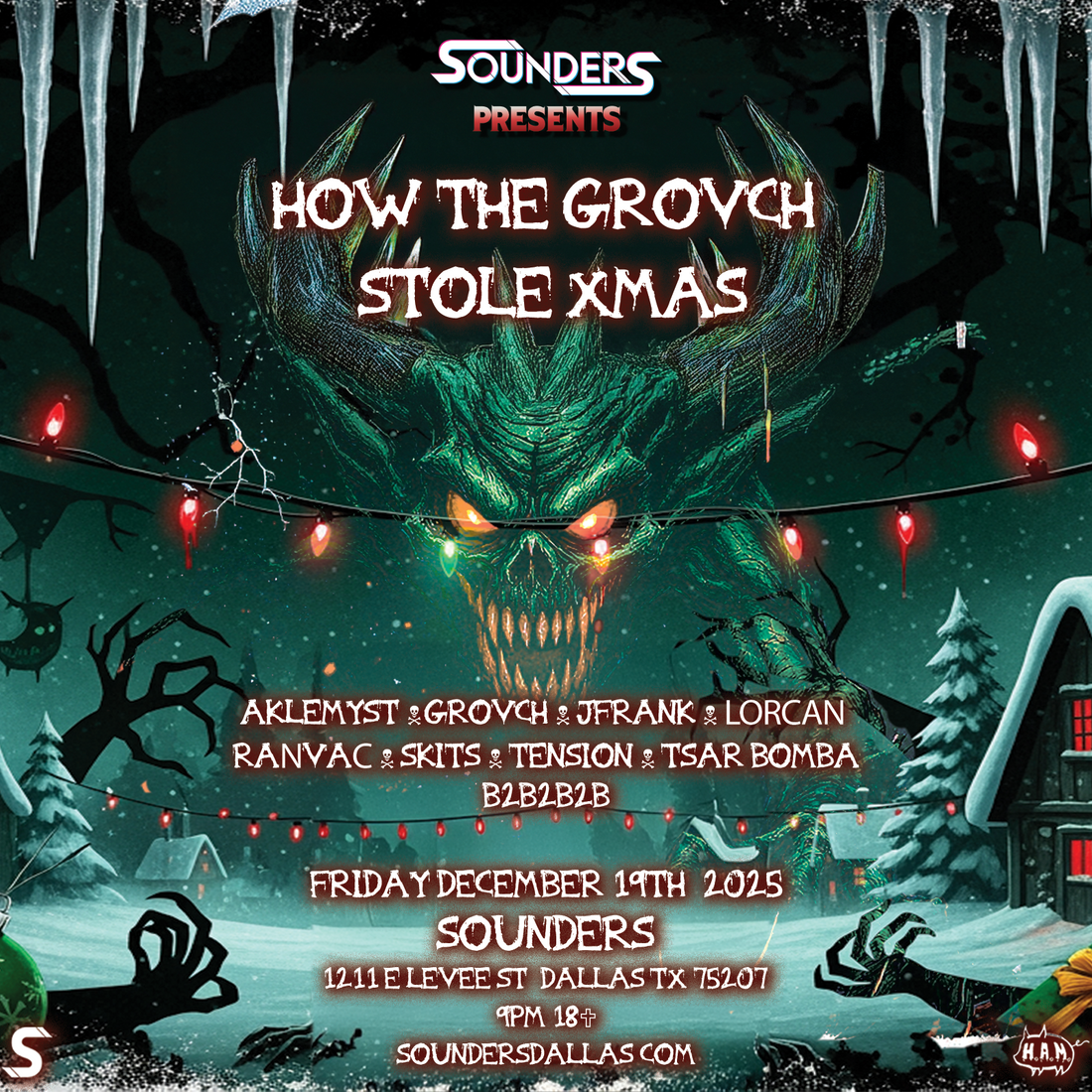 How The Grovch Stole Xmas at Sounders Dallas Friday December 19th, 2025