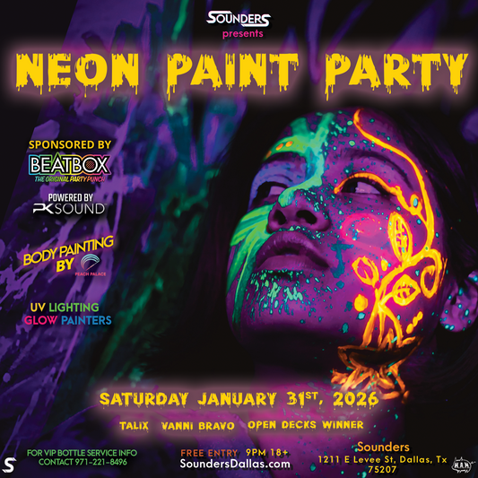 Neon Paint Party Day 2 @ Sounders in Dallas Saturday January 31st