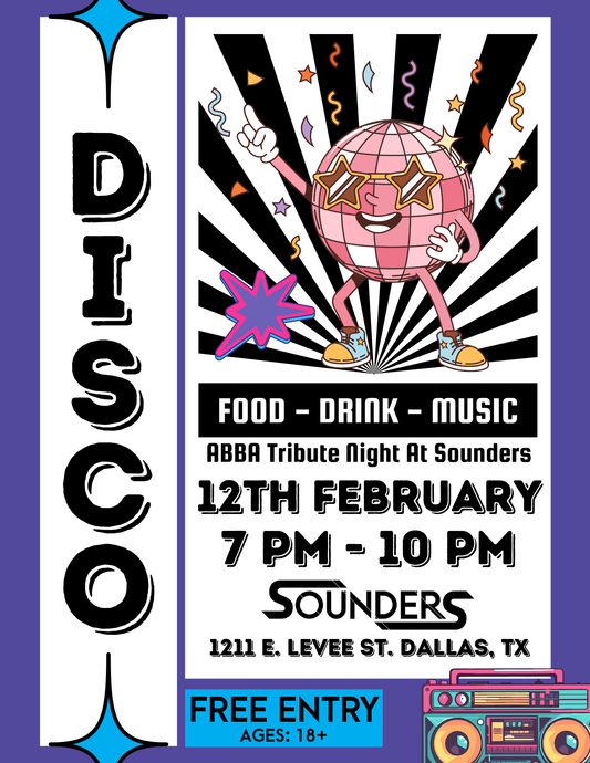 DISCO NIGHT: A TRIBUTE TO ABBA @ SOUNDERS - 2/12