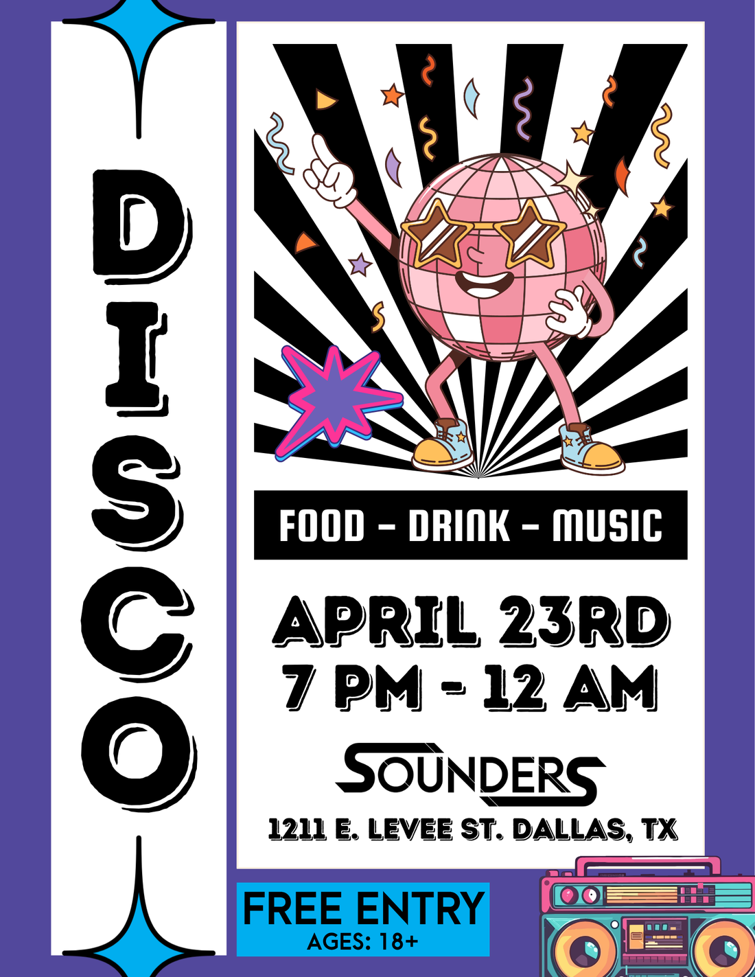 DISCO NIGHT AT SOUNDERS DALLAS APRIL 23RD, 2026