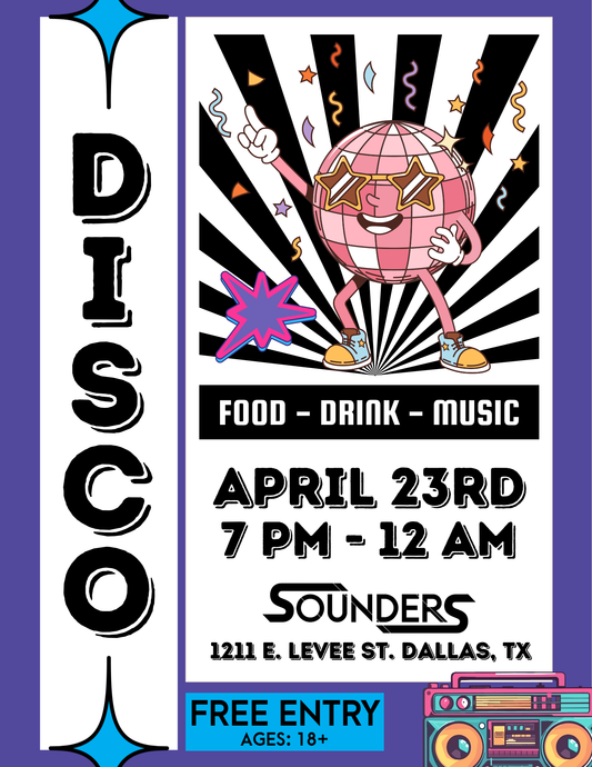 DISCO NIGHT AT SOUNDERS DALLAS APRIL 23RD, 2026