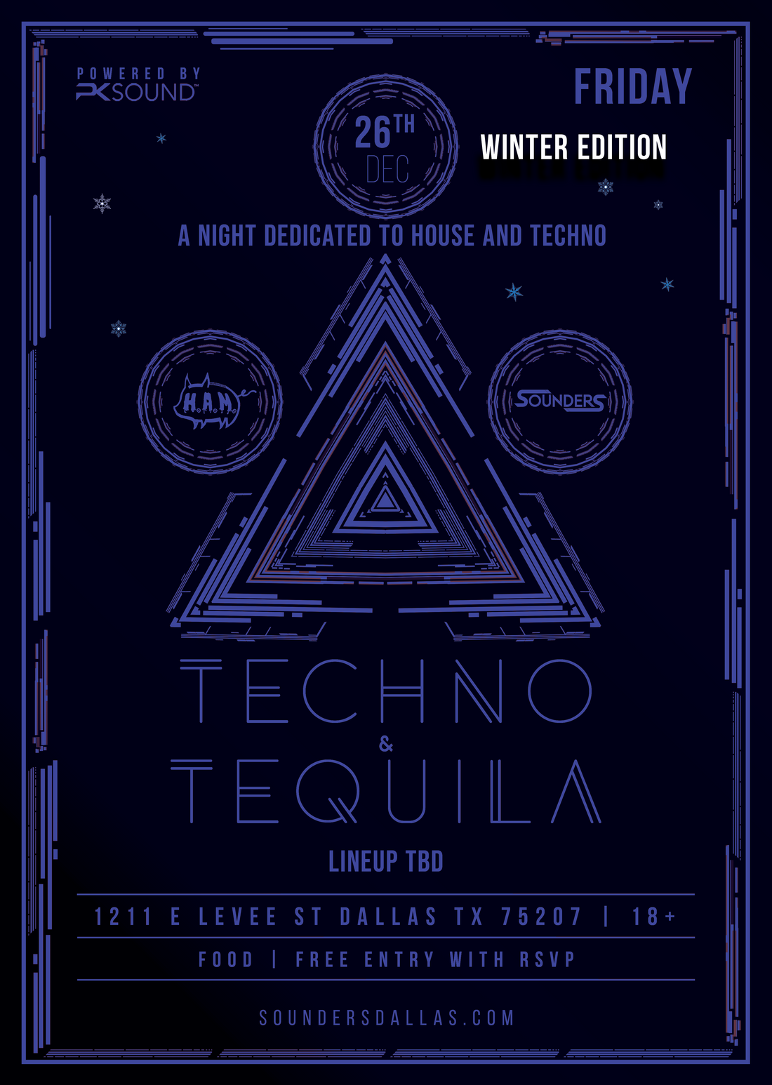Techno + Tequila at Sounders Dallas Friday December 26th, 2025