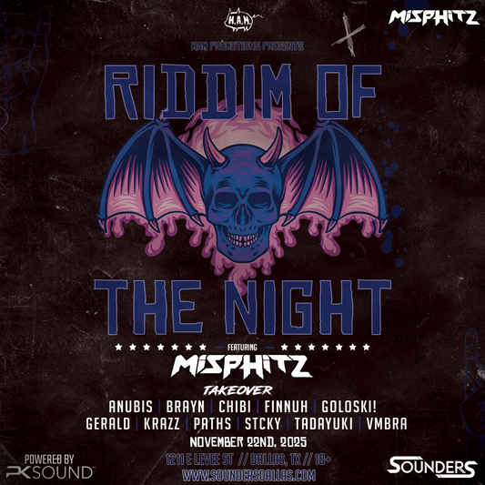 Riddim of the Night @ Sounders Dallas Saturday, November 22nd 2025