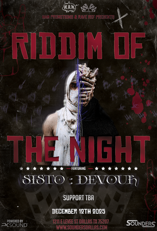 Riddim of the Night Feat Sisto at Sounders Friday December 12th, 2025