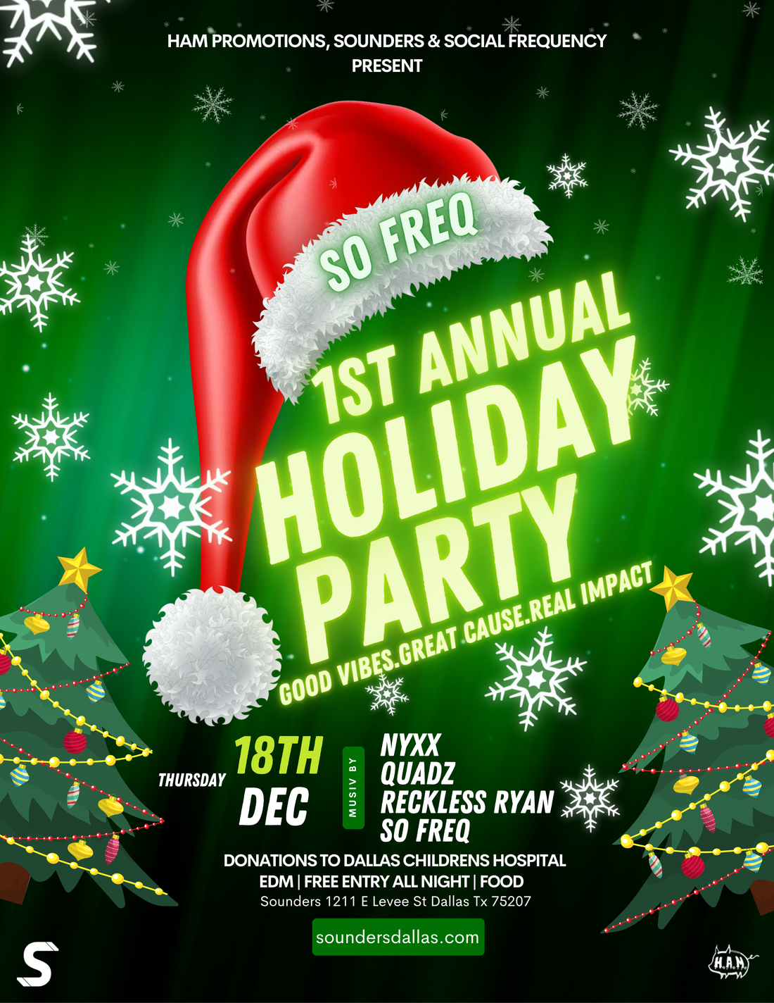 Social Frequency Holiday Party at Sounders Thursday December 18th, 2025