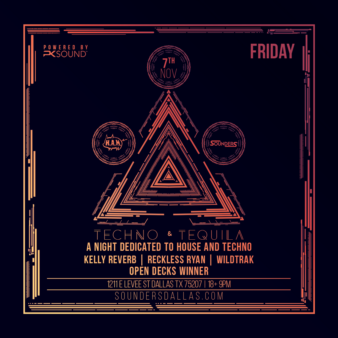 Techno & Tequila November 7th, 2025 @ Sounders Dallas