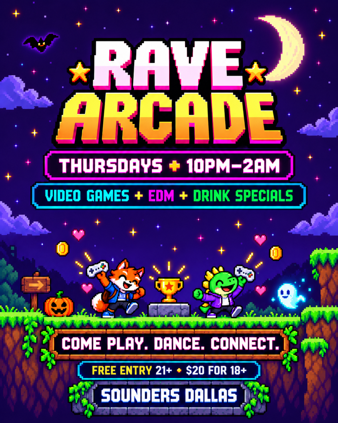 Rave Arcade At Sounders Now On Thursdays!